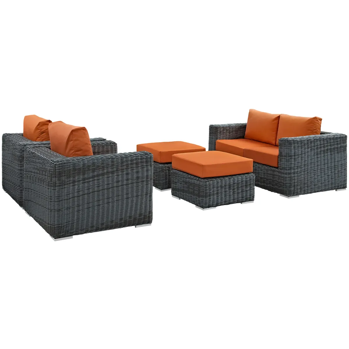 Summon 5 Piece Outdoor Patio Sunbrella® Sectional Set