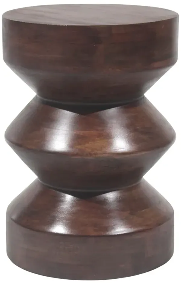 18" Solid Mango Side Table, Walnut