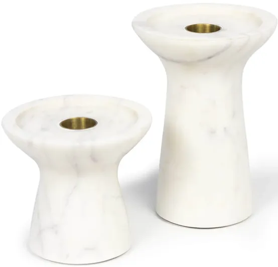 Klein Marble Candle Holder - Set of 2 