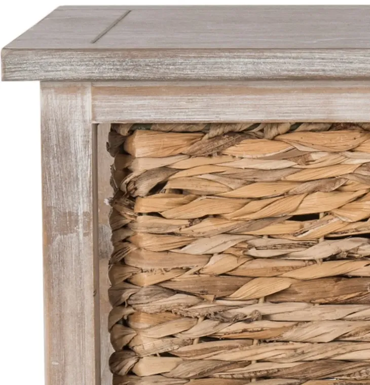 HALLE 3 WICKER BASKET STORAGE SIDE TABLE