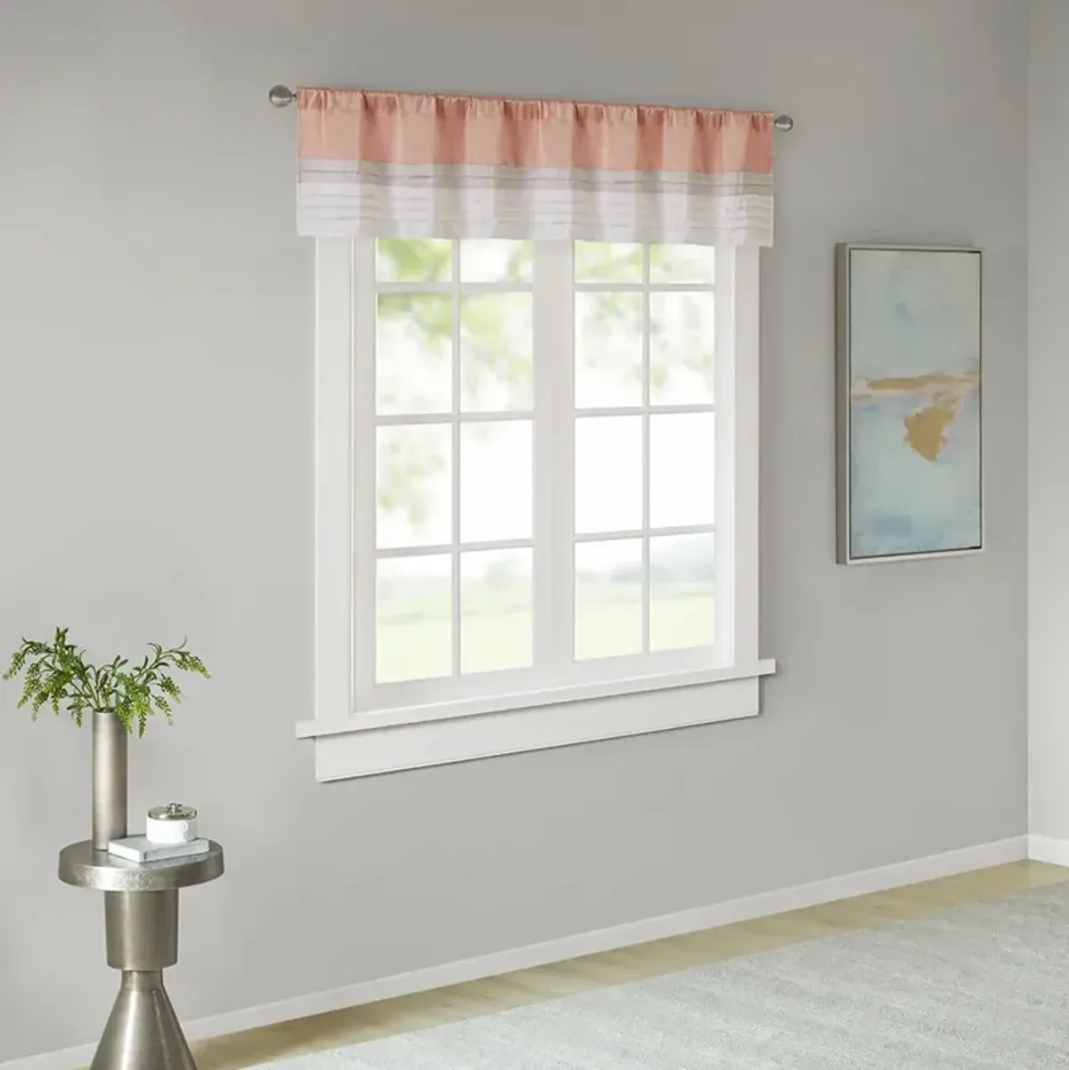 Madison Park Amherst Coral Polyoni Pintuck Valance