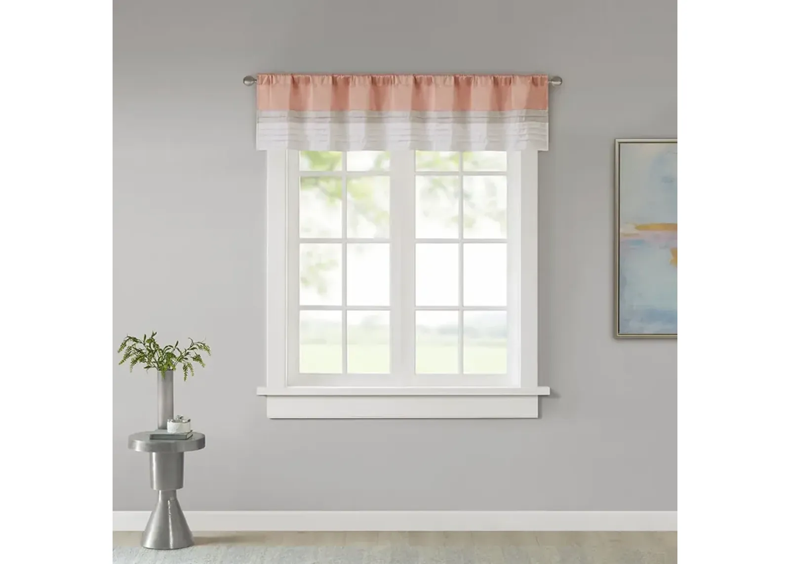 Madison Park Amherst Coral Polyoni Pintuck Valance