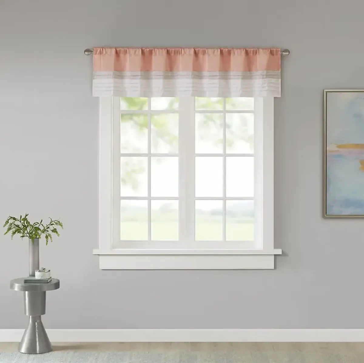 Madison Park Amherst Coral Polyoni Pintuck Valance