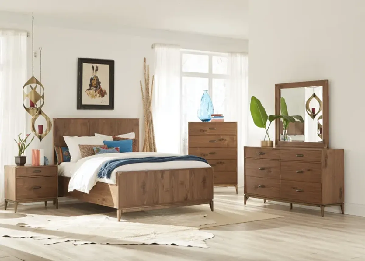 Adler Full-size Panel Bed in Natural Walnut