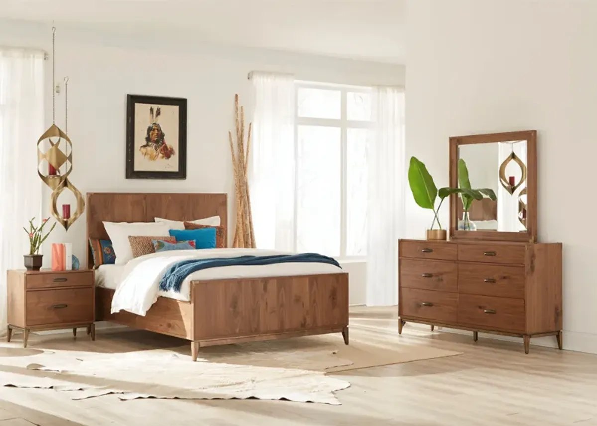 Adler Full-size Panel Bed in Natural Walnut