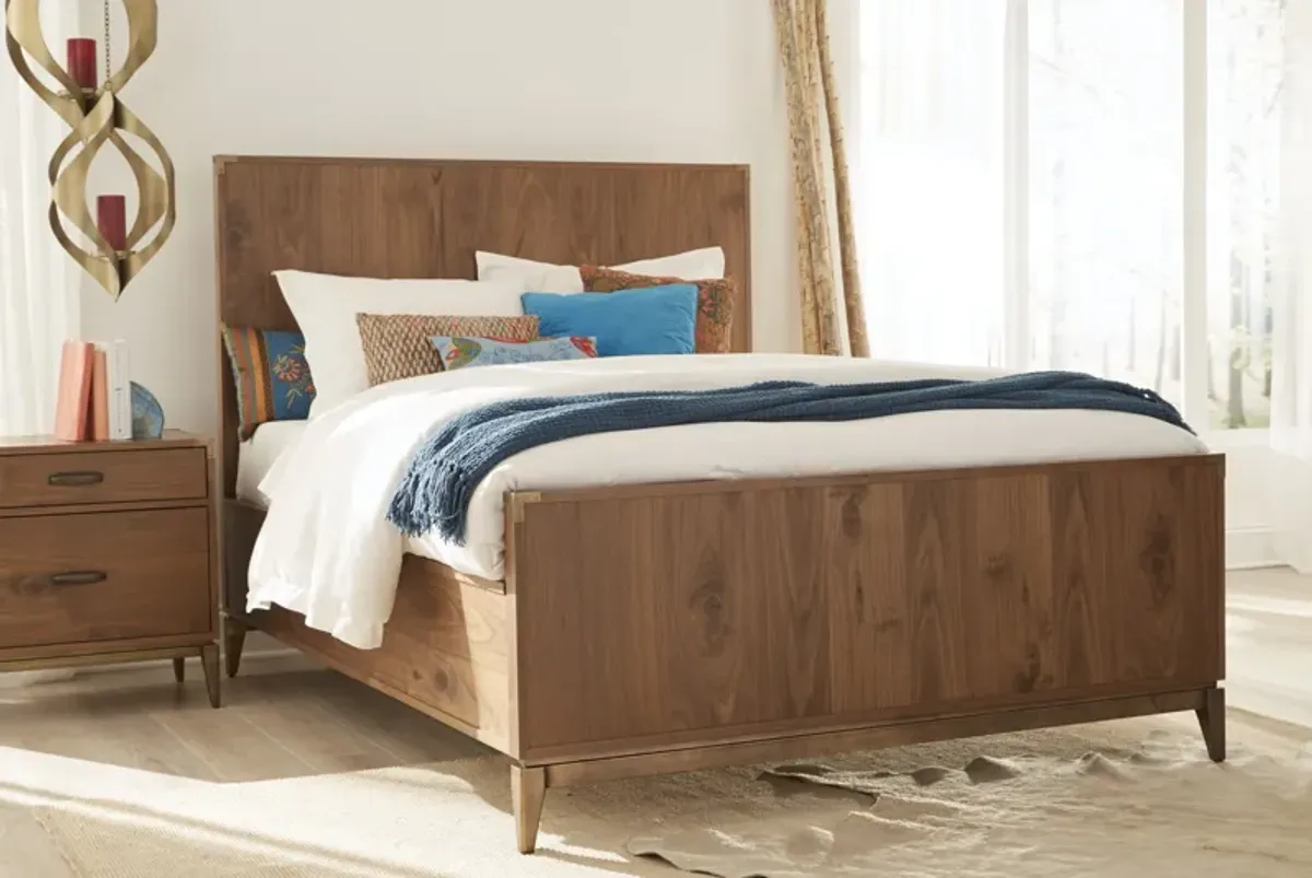 Adler Full-size Panel Bed in Natural Walnut