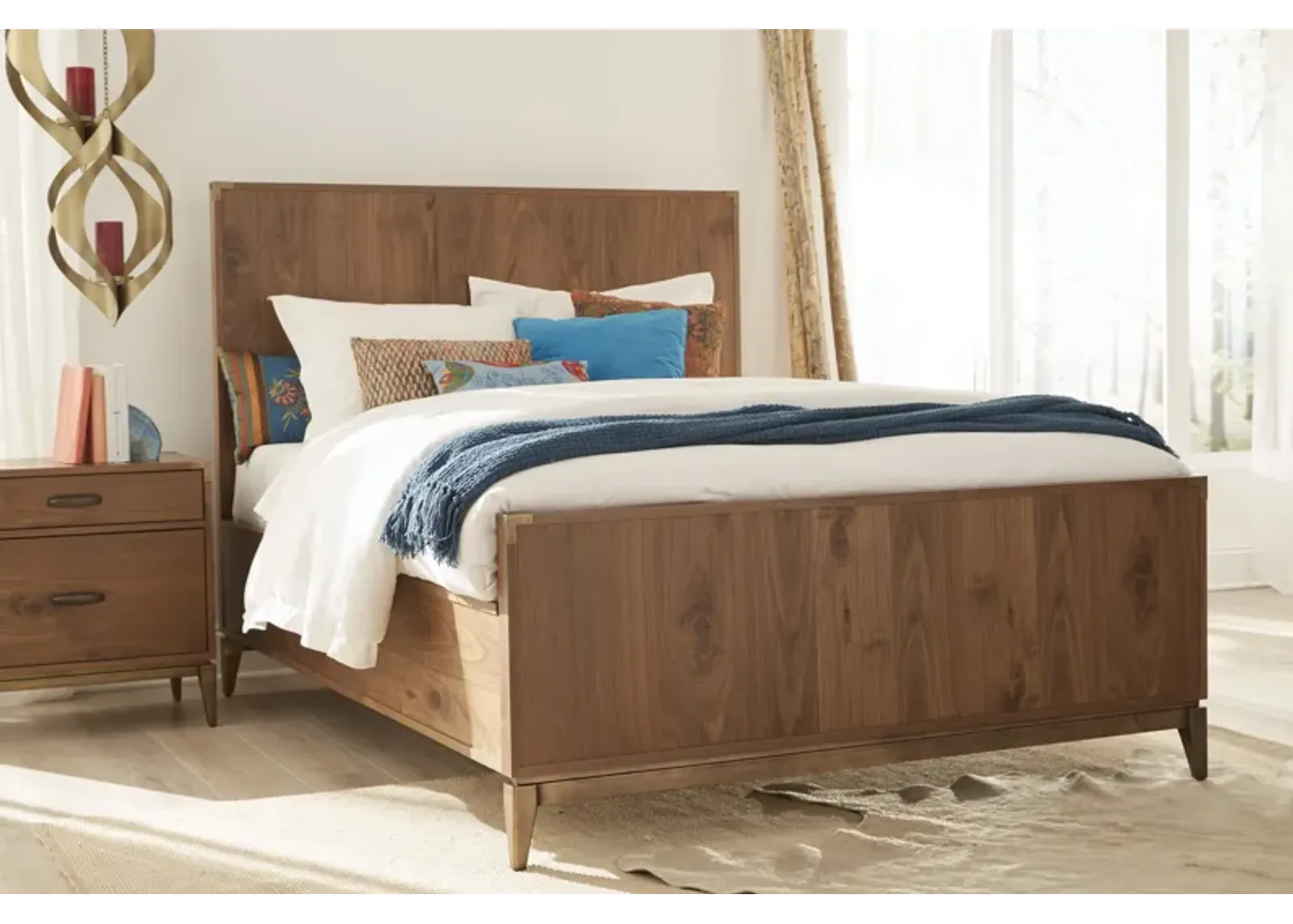 Adler Full-size Panel Bed in Natural Walnut