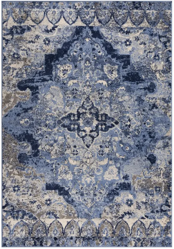 Marquise Blue  Polypropylene  8'0"x9'6" Rectangle Rug