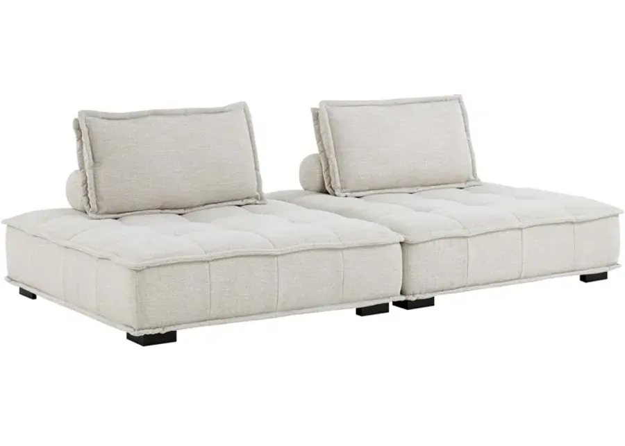 Saunter Tufted Fabric Fabric 2-Piece Loveseat