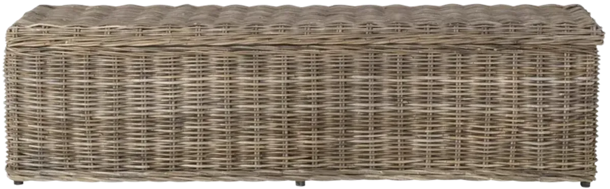 CAIUS WICKER BENCH WITH STORAGE 