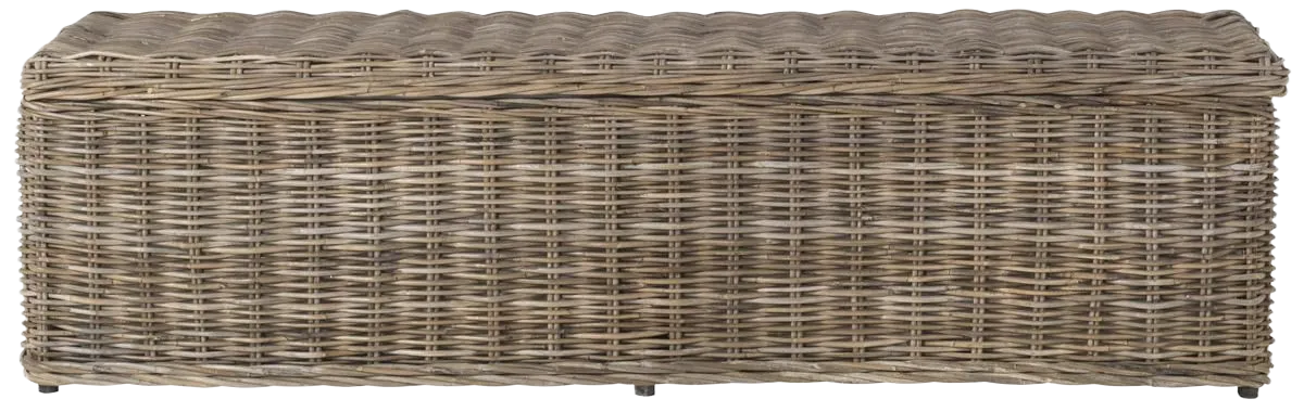 CAIUS WICKER BENCH WITH STORAGE 