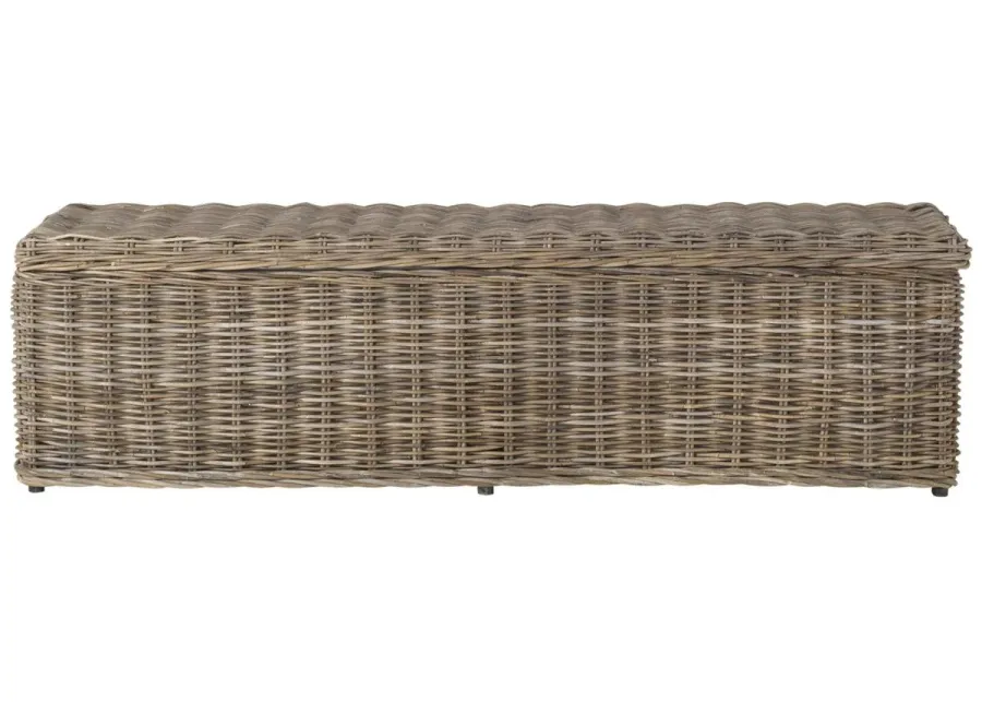 CAIUS WICKER BENCH WITH STORAGE 