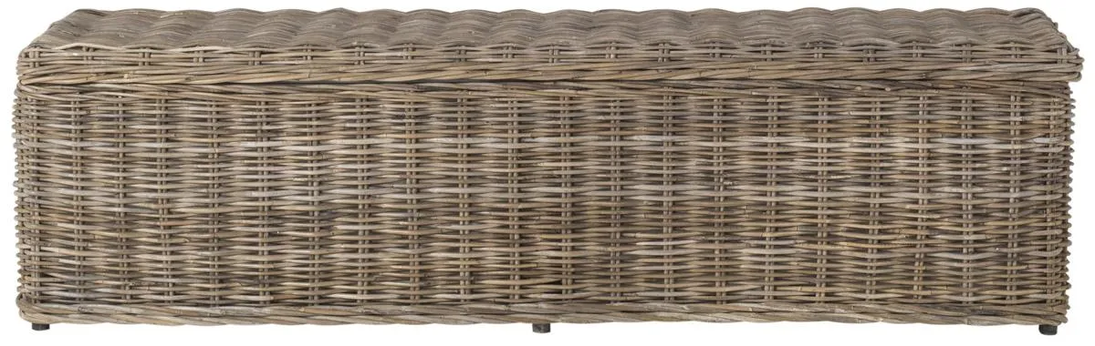 CAIUS WICKER BENCH WITH STORAGE 