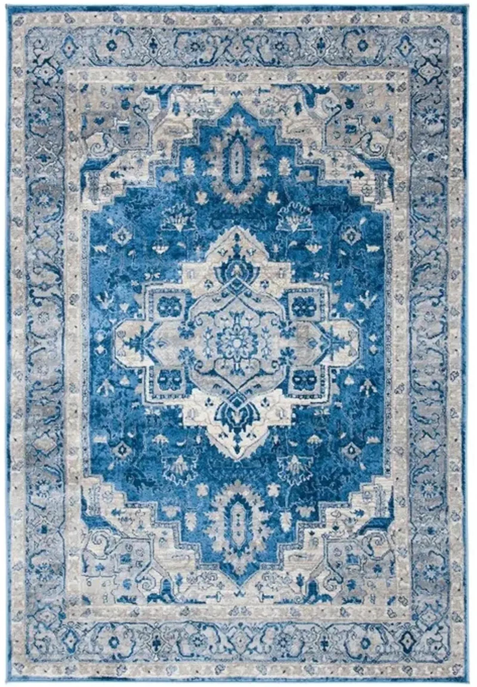 Brentwood 851 Blue / Grey 9' X 12' Large Rectangle Powerloomed Rug