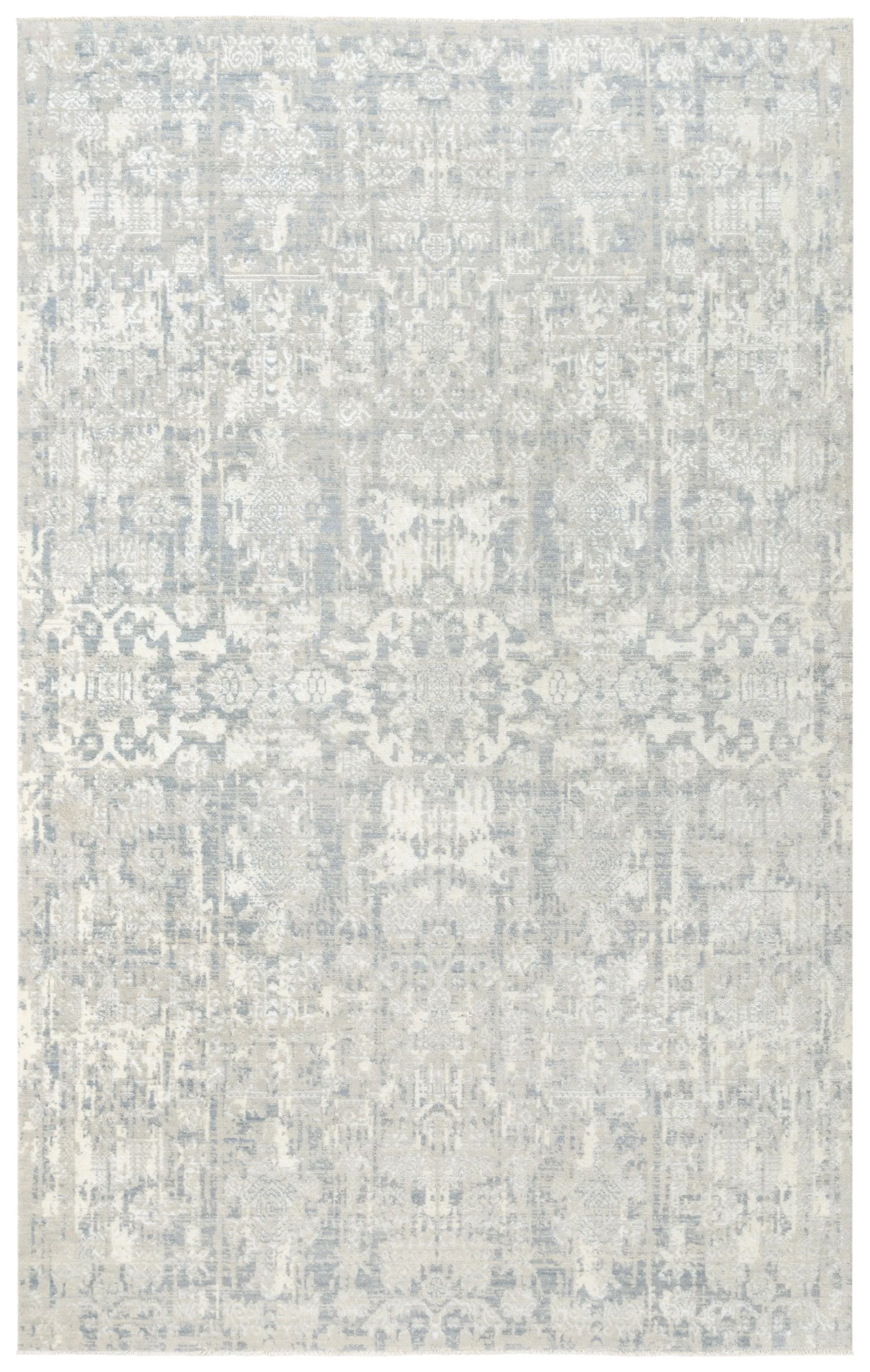 Couture Gray/White Classic/Updated NZ Wool/Tencel Blend 9'x12' Rectangle Rug