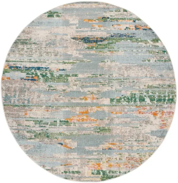 MADISON 419 GREEN  6'-7' x 6'-7' Round Round Rug