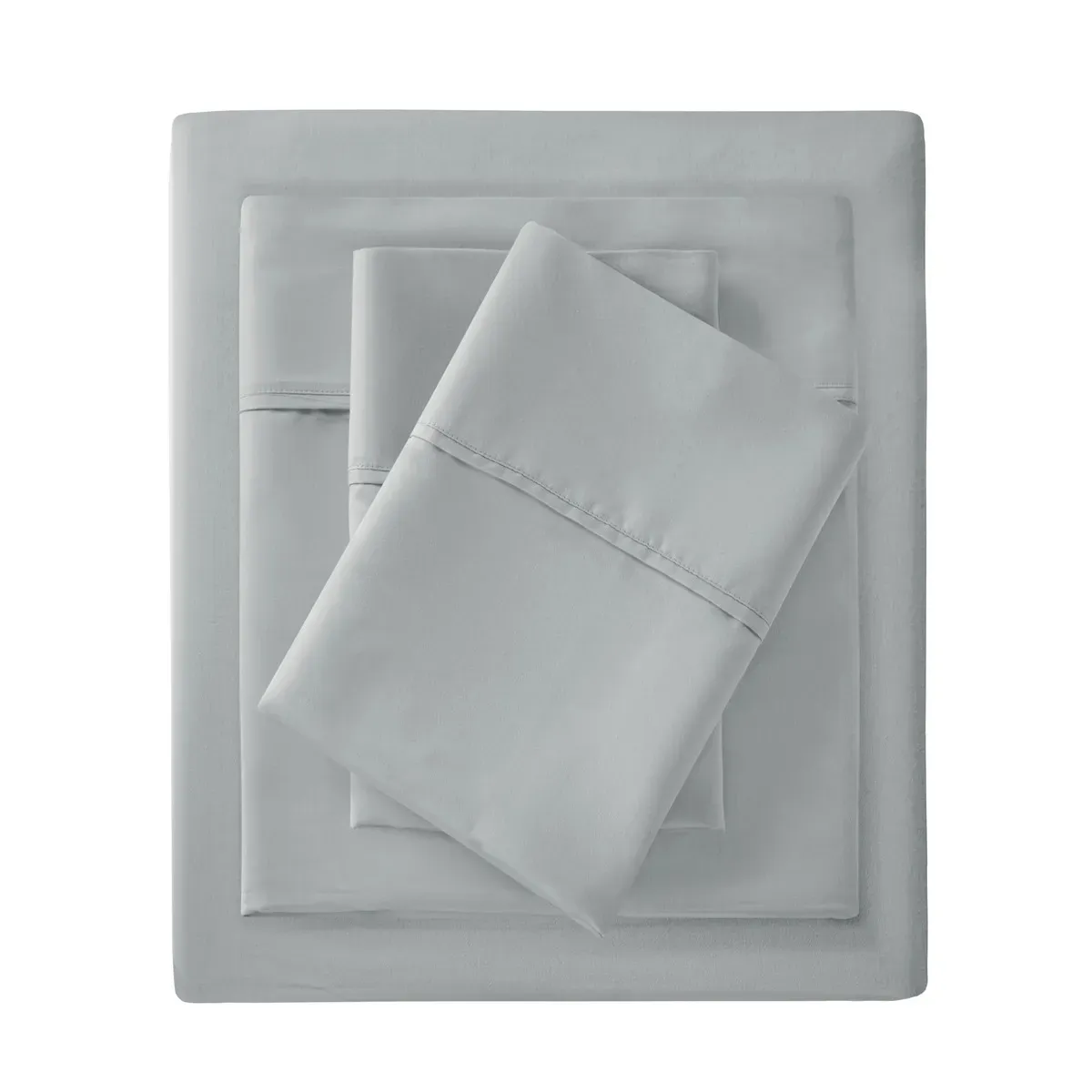 Madison Park 1500 Thread Count Grey Cotton Blend 2 PC Pillowcases