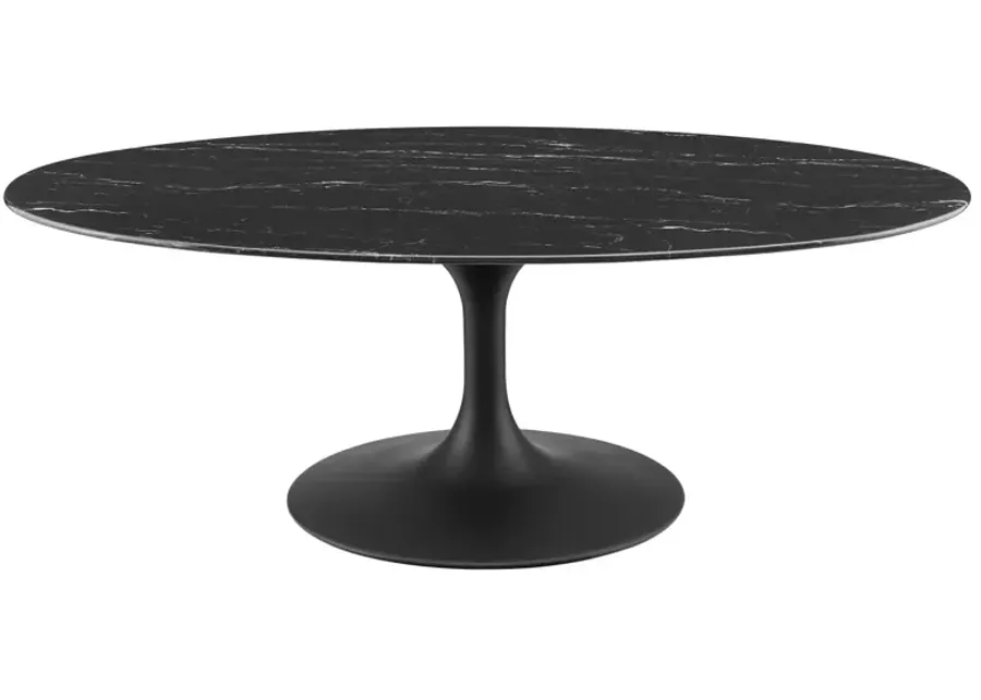 Lippa 48" Oval Artificial Marble Coffee Table