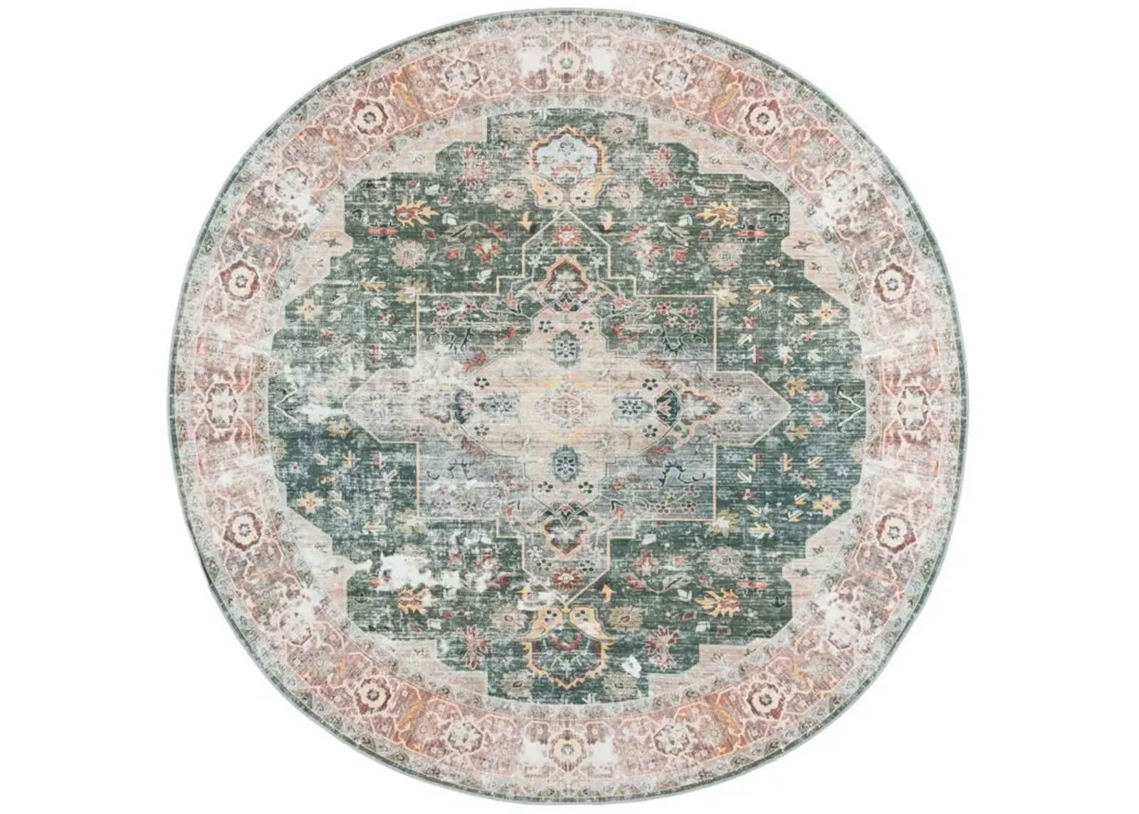 ARIZONA 126 GREEN  6' x 6' Round Round Rug