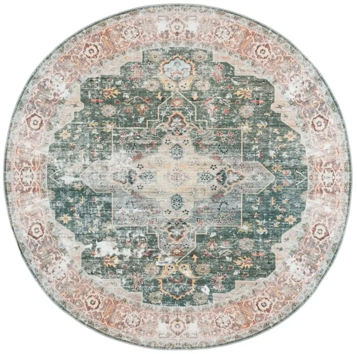 ARIZONA 126 GREEN  6' x 6' Round Round Rug