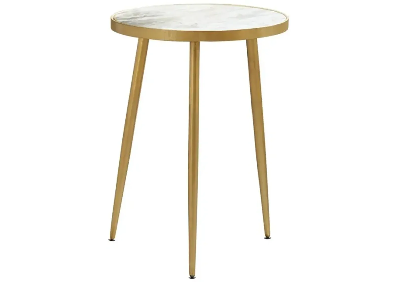 Acheson Round Accent Table White and Gold