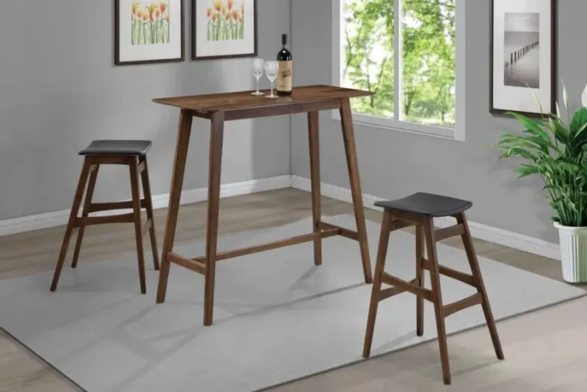 Finnick Tapered Legs Bar Stools Dark Grey and Walnut (Set of 2)