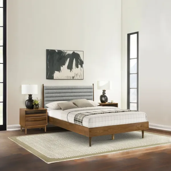 Artemio Queen 3 Piece Wood Bedroom Set in Walnut Finish