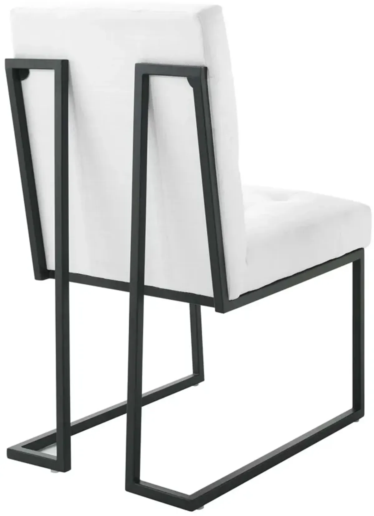 Privy Black Stainless Steel Upholstered Fabric Dining Chair