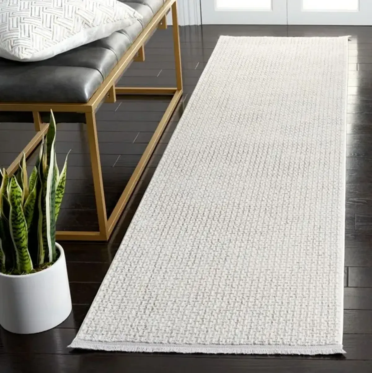 WHISPER 568 Grey  2'-2' X 8' Runner Rug