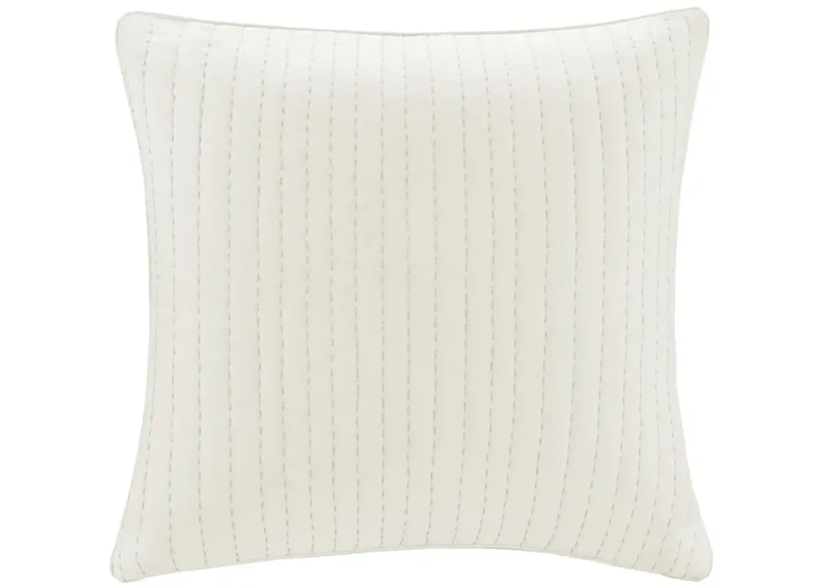 INK+IVY Camila White Cotton Quilted Euro Sham