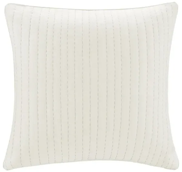 INK+IVY Camila White Cotton Quilted Euro Sham
