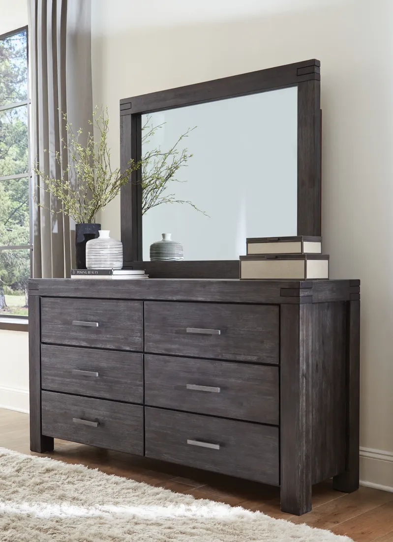 Meadow Six Drawer Solid Wood Dresser in Graphite (2024)