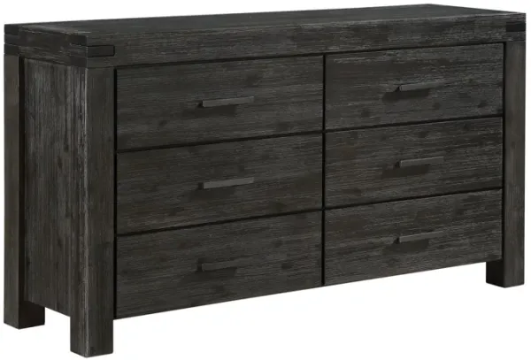 Meadow Six Drawer Solid Wood Dresser In Graphite (2024)