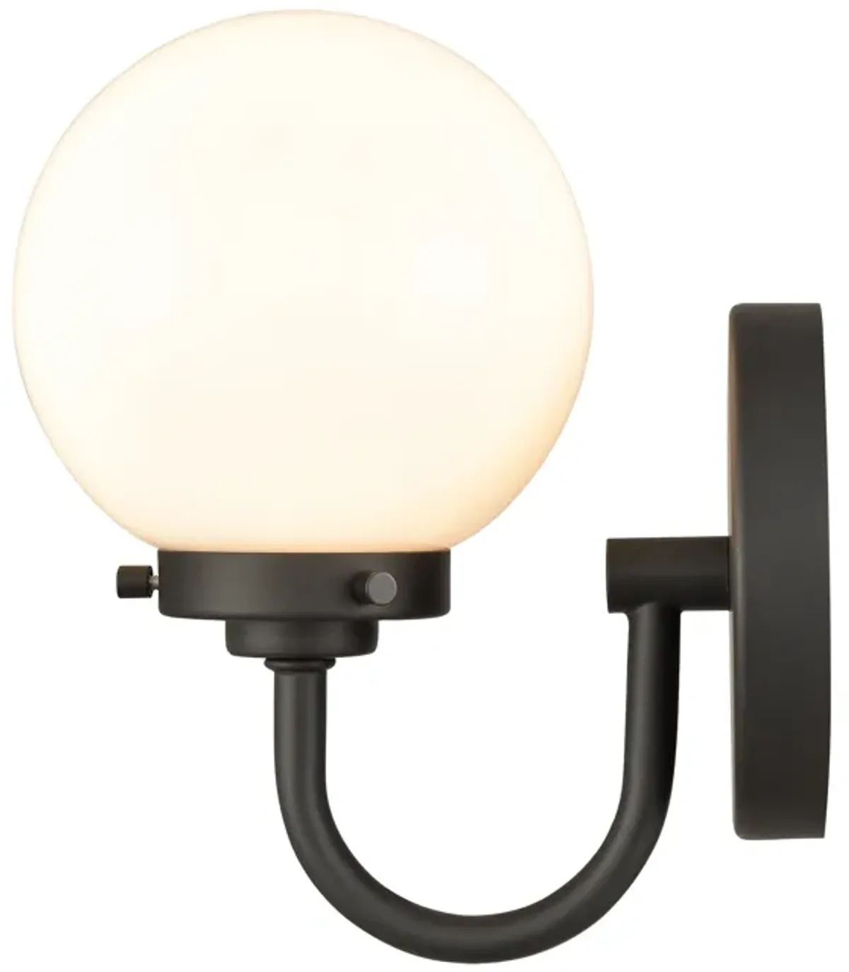 Fairbanks 8.5'' High 1-Light Sconce - Matte Black with Opal