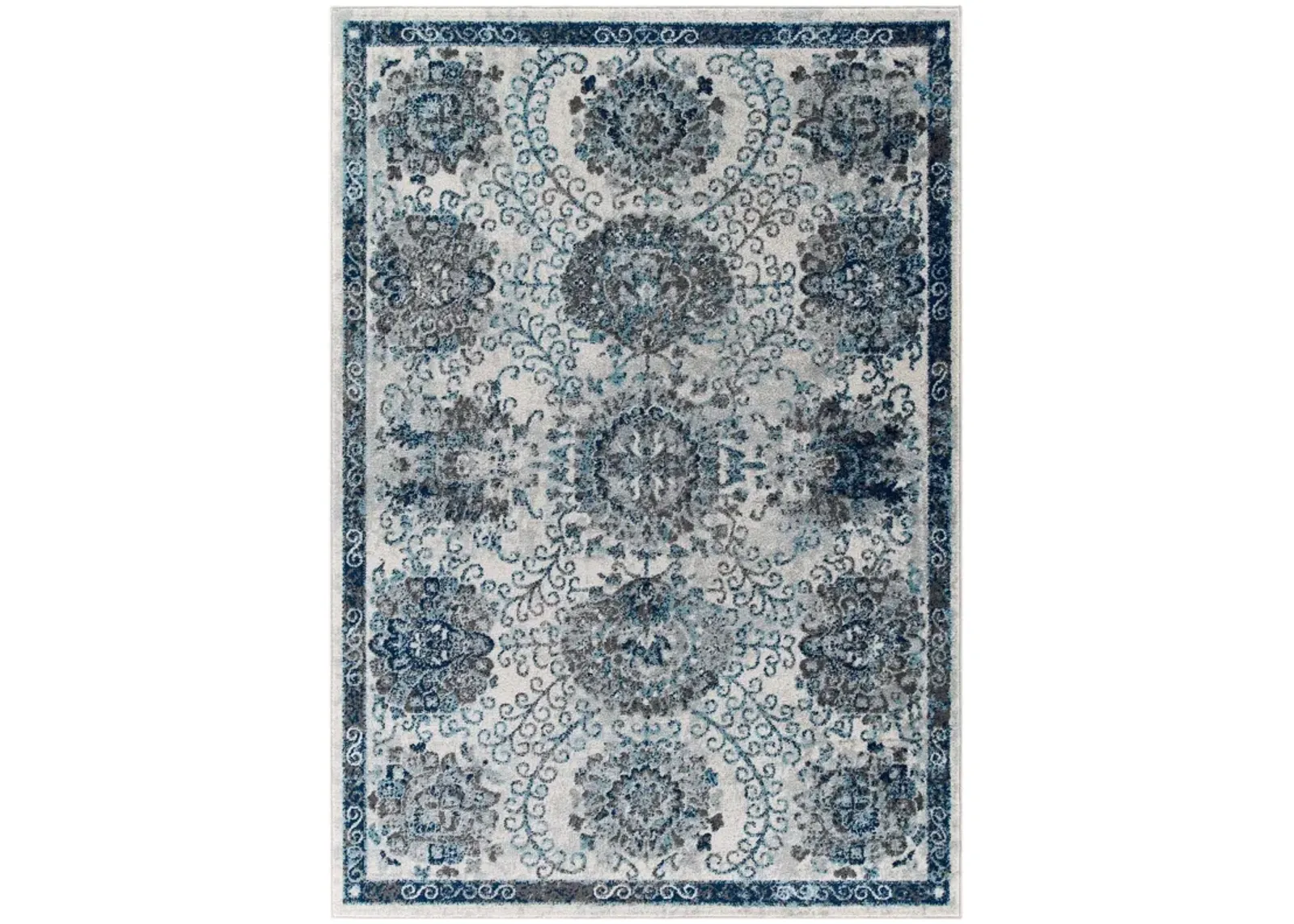 Entourage Kensie Distressed Floral Moroccan Trellis 5x8 Area Rug