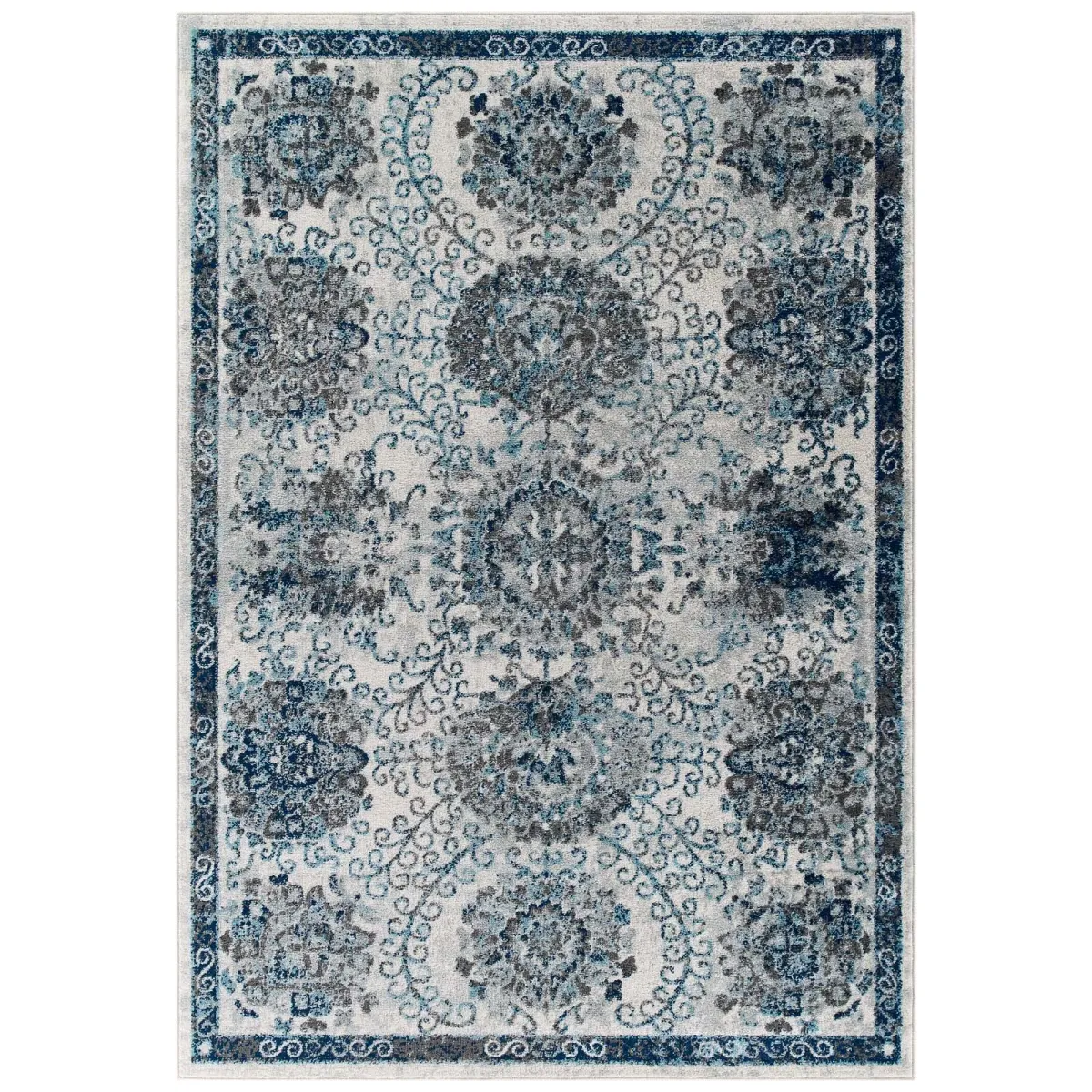 Entourage Kensie Distressed Floral Moroccan Trellis 5x8 Area Rug