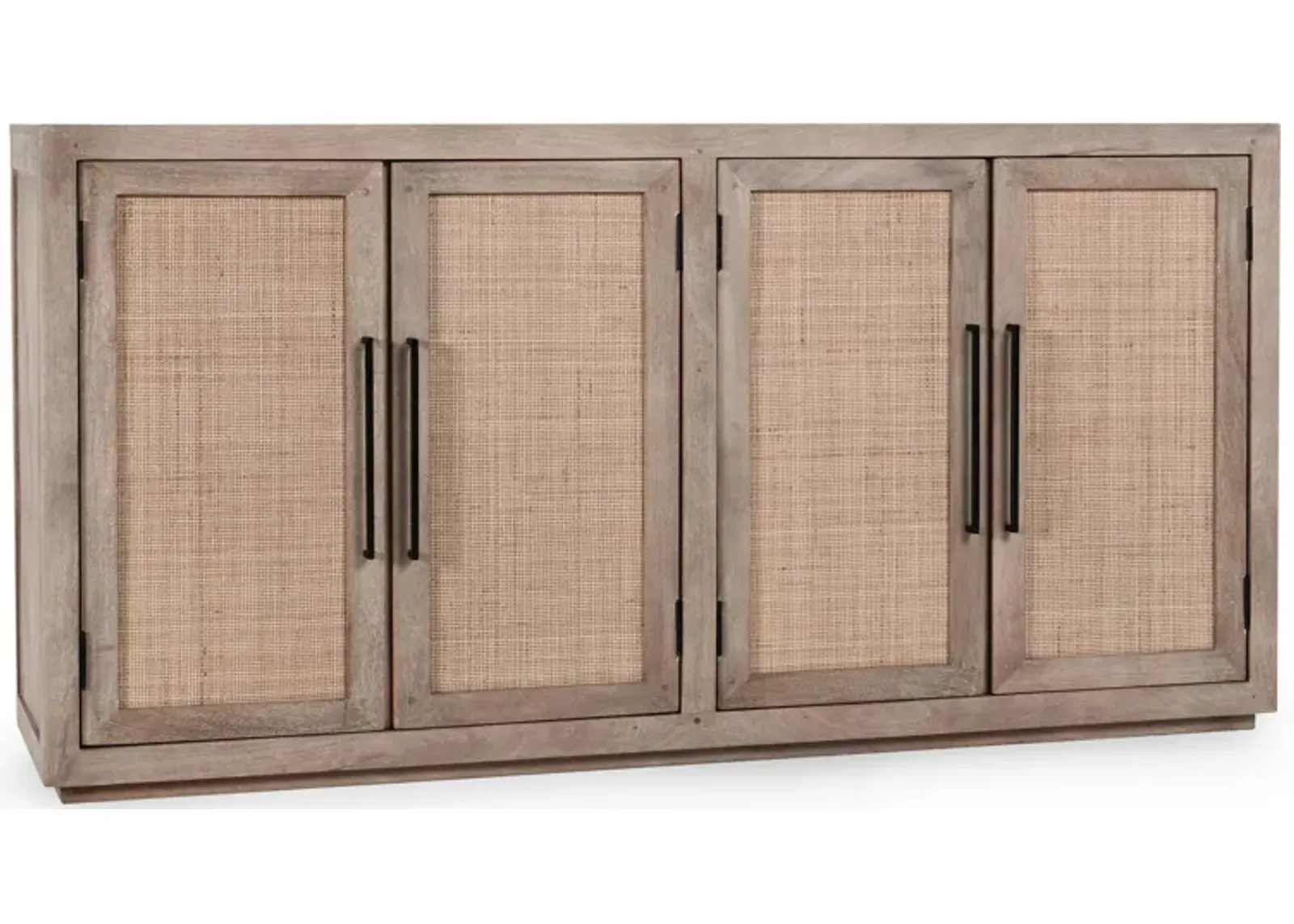 Jensen Mango Wood 4Dr Cabinet Taupe