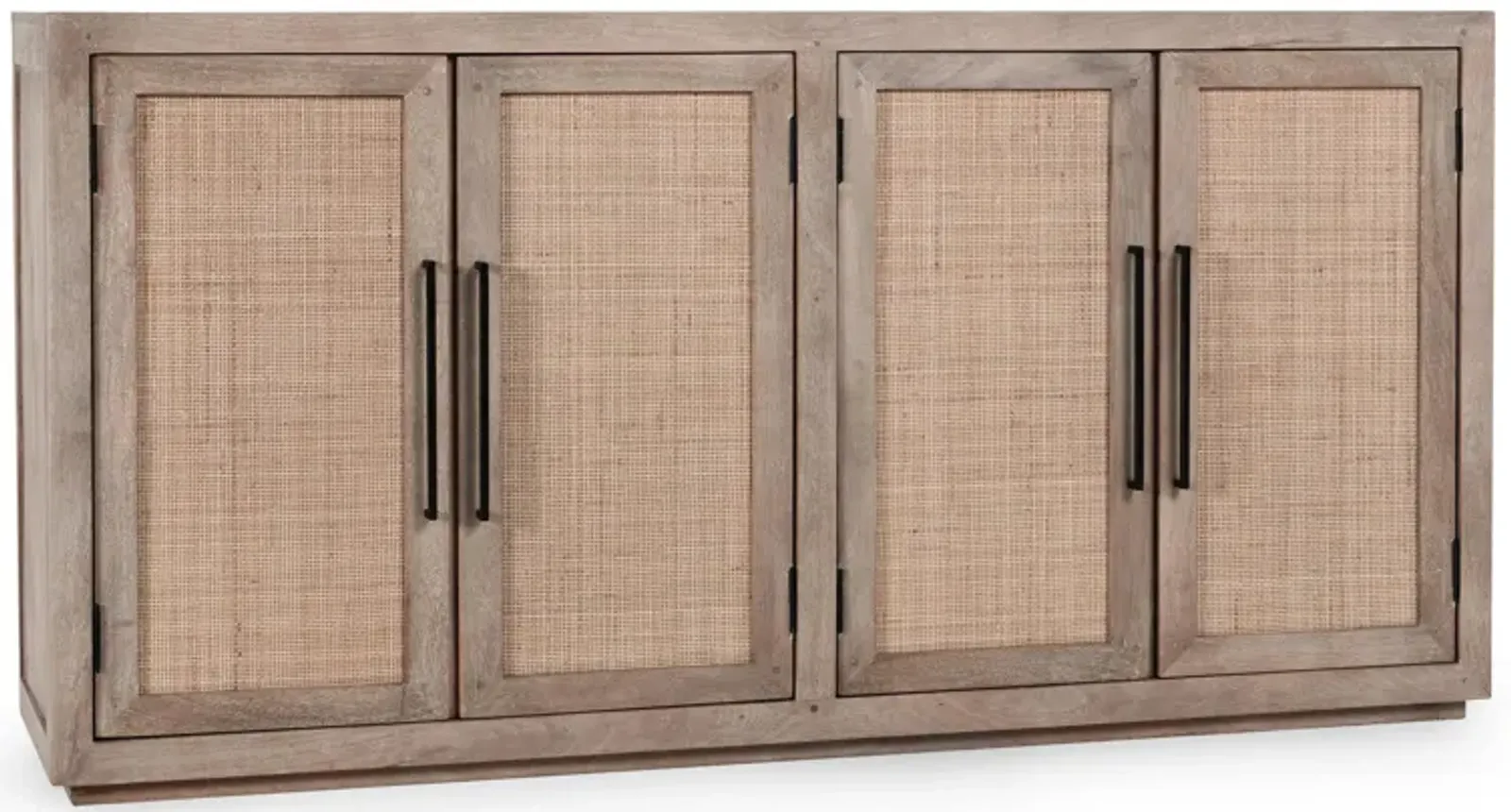 Jensen Mango Wood 4Dr Cabinet Taupe