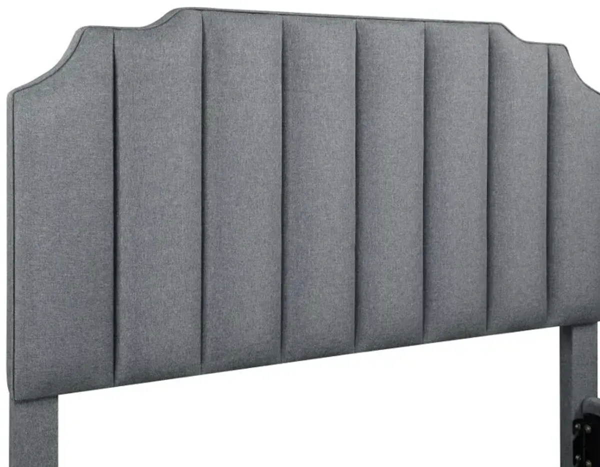 Fiona Upholstered Panel Bed Light Grey