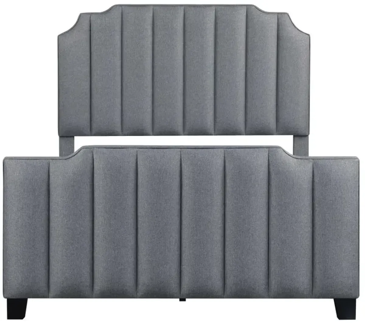 Fiona Upholstered Panel Bed Light Grey