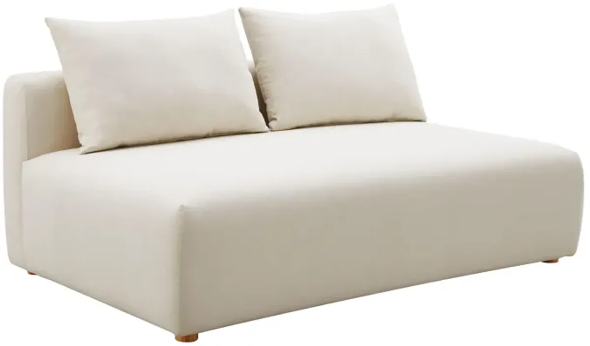 Hangover Cream Linen Modular Loveseat