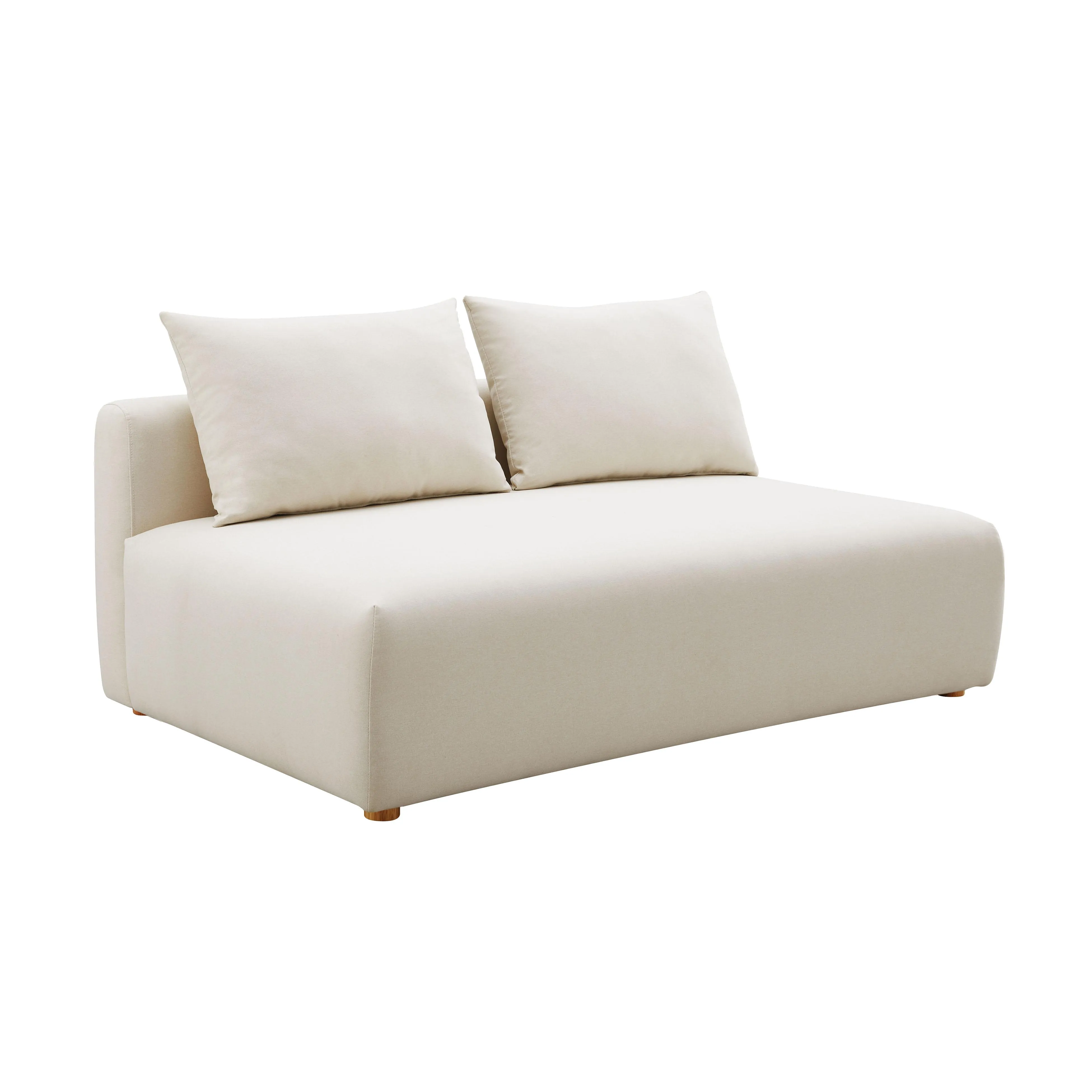 Hangover Cream Linen Modular Loveseat