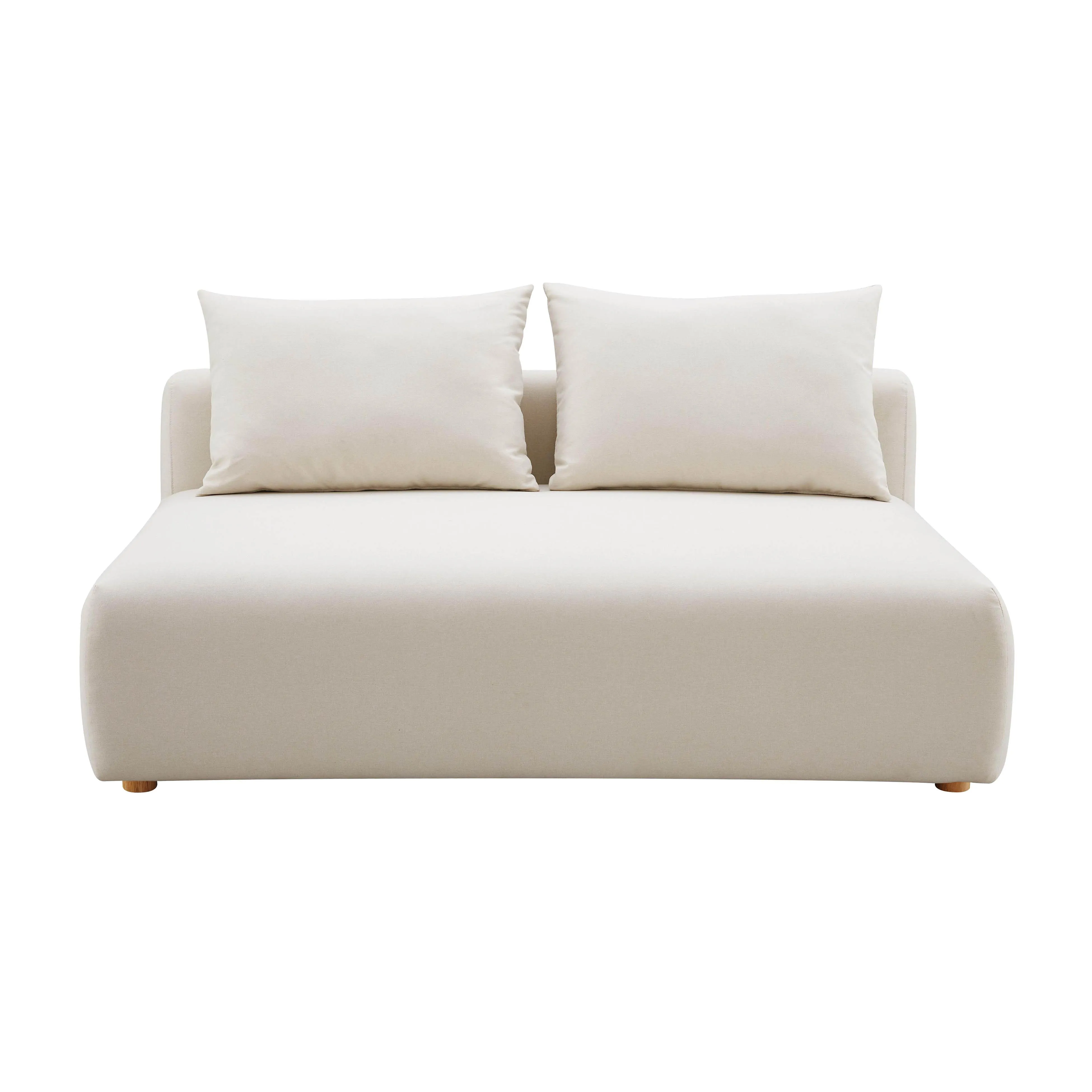 Hangover Cream Linen Modular Loveseat