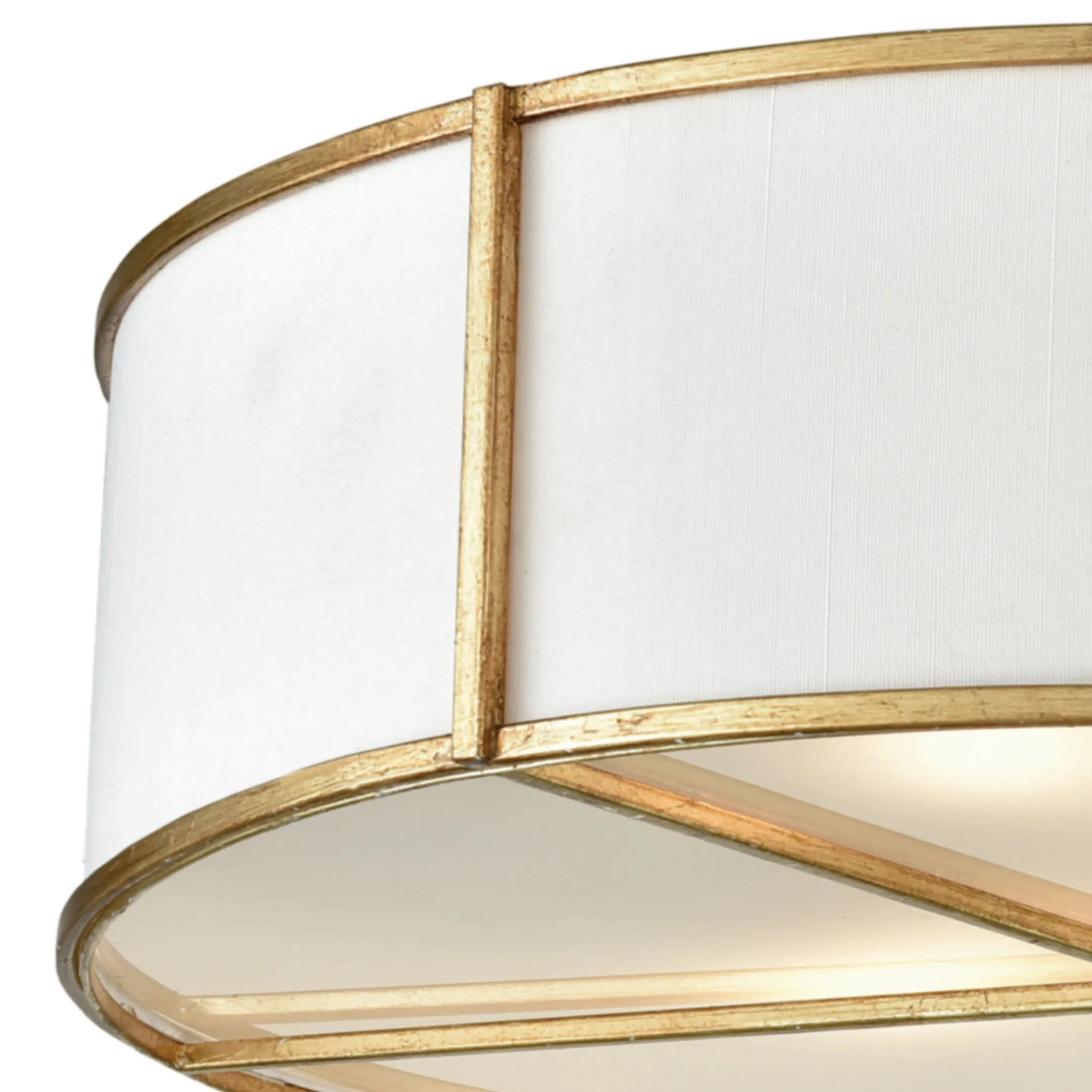 Ceramique 16" Wide 3-Light Semi Flush Mount - Antique Gold Leaf