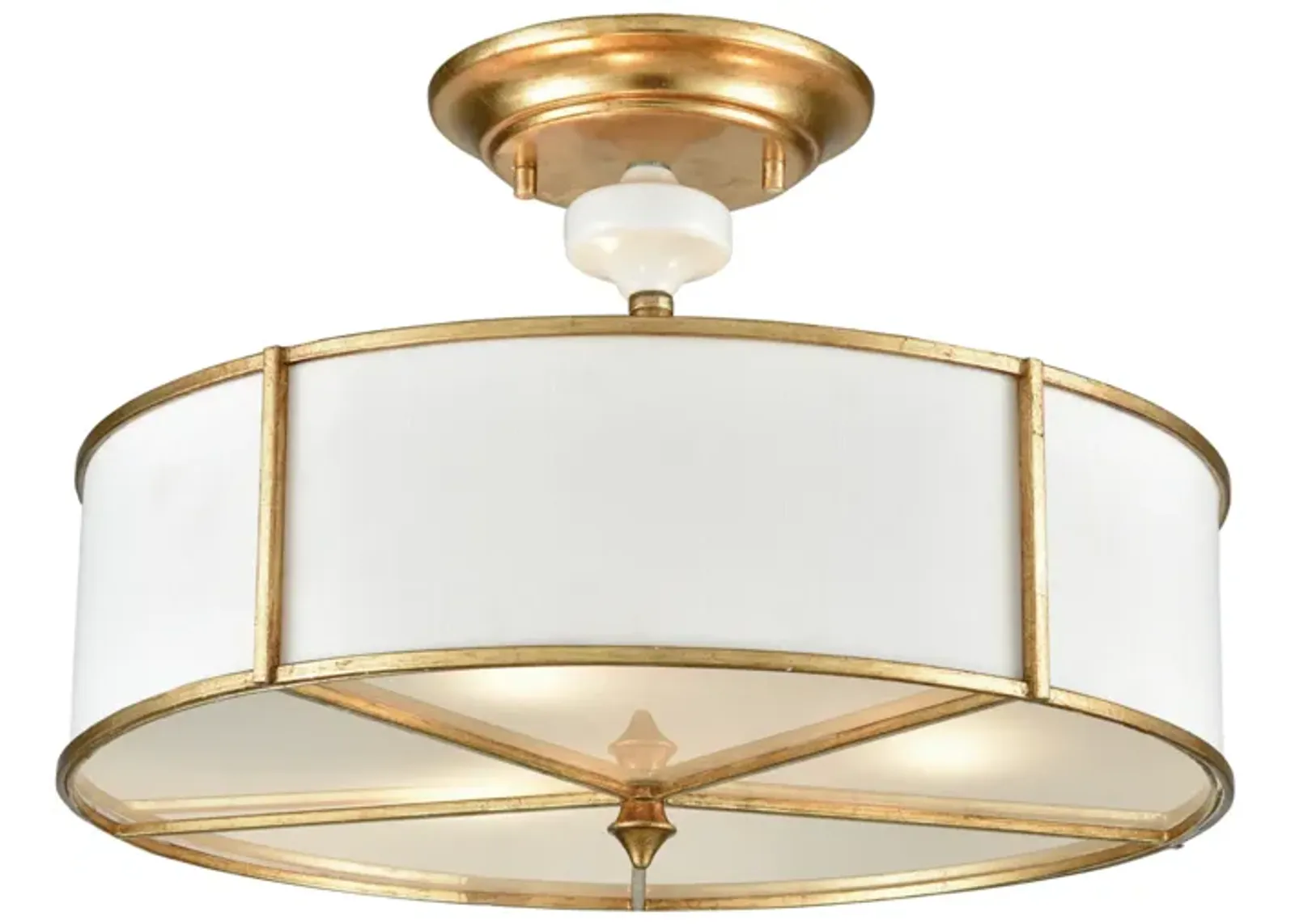 Ceramique 16" Wide 3-Light Semi Flush Mount - Antique Gold Leaf