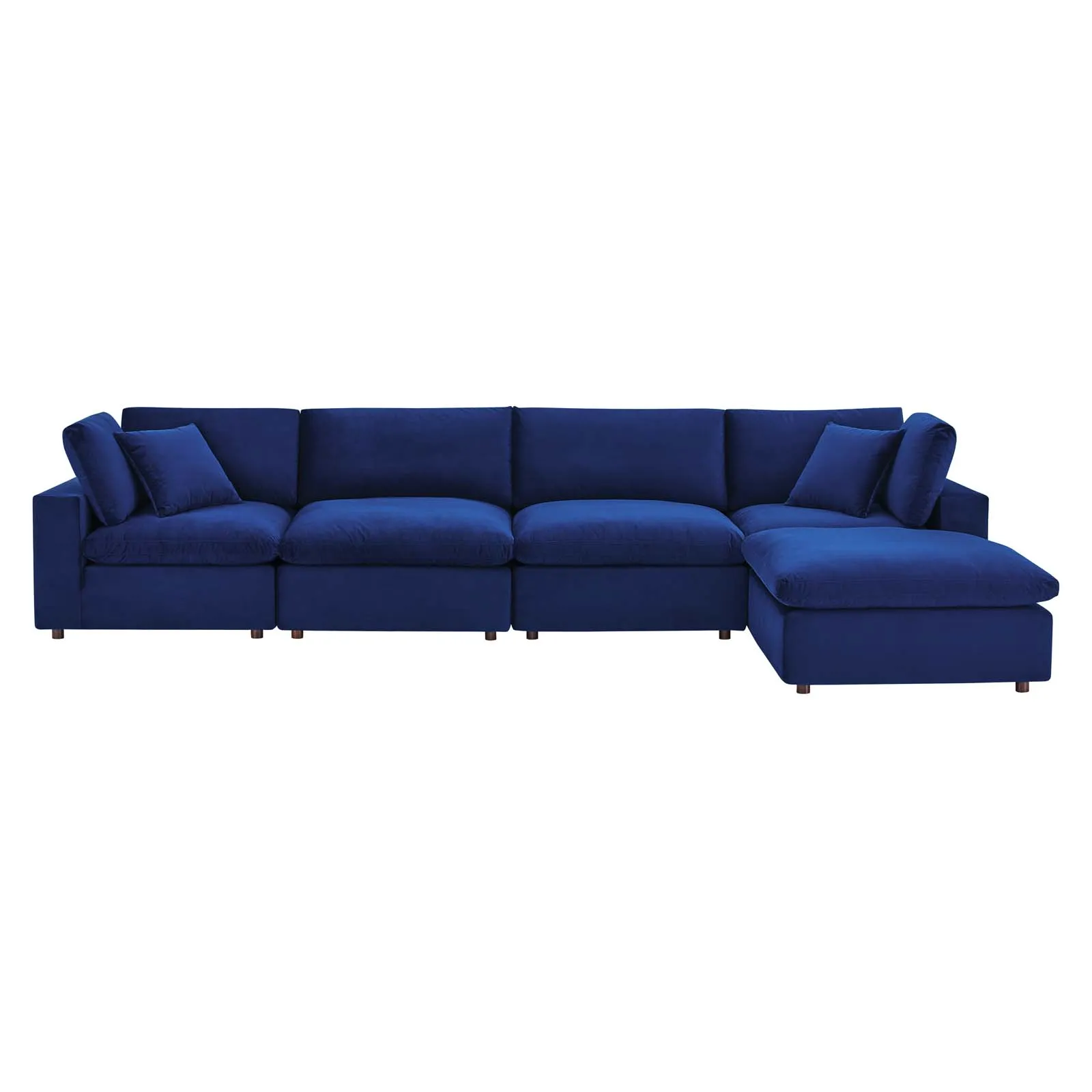 Commix Down Filled Overstuffed Performance Velvet 5-Piece Sectional