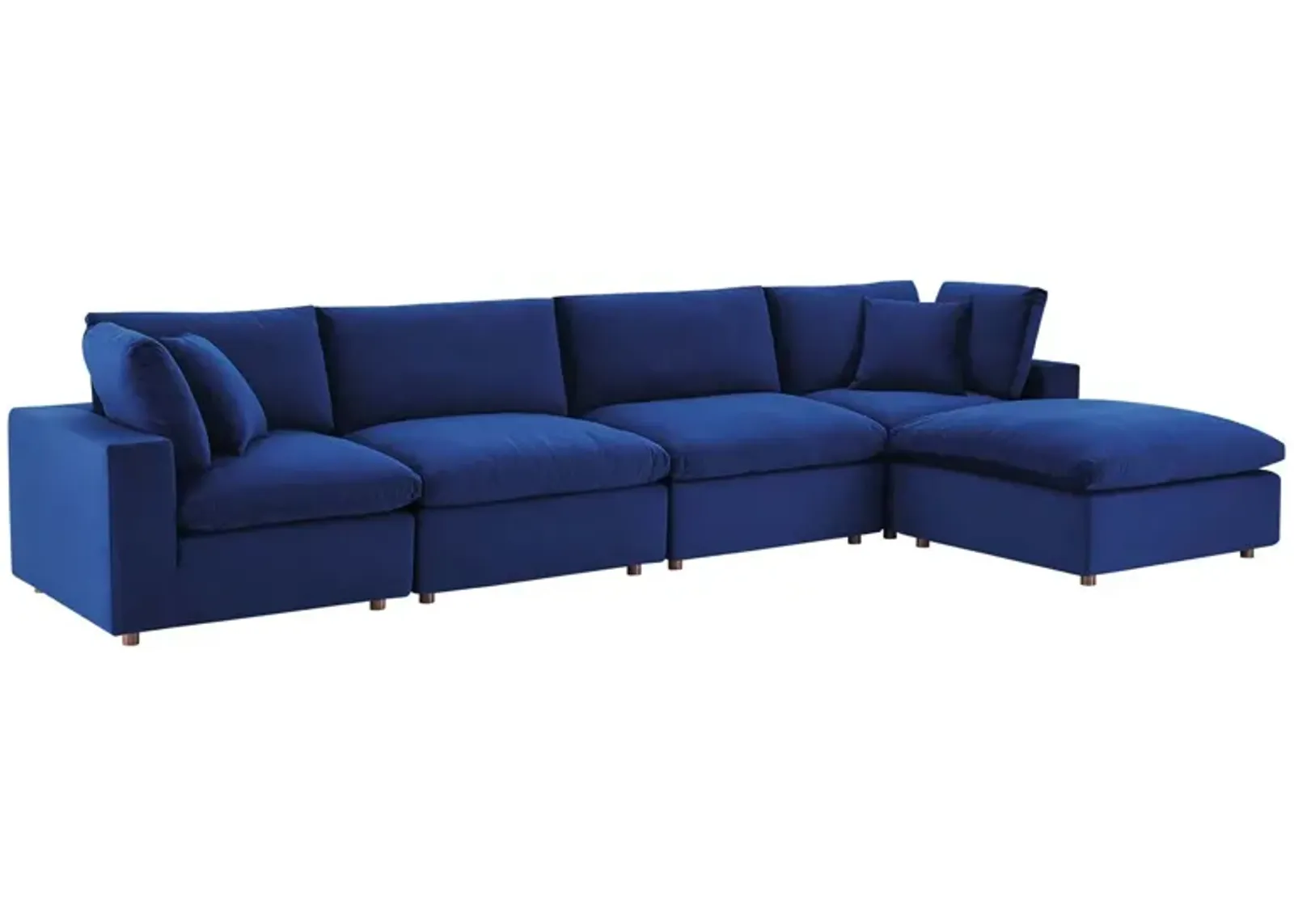 Commix Down Filled Overstuffed Performance Velvet 5-Piece Sectional