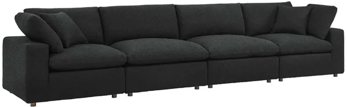 Commix Down Filled Overstuffed Boucle Fabric 4-Seater Sofa