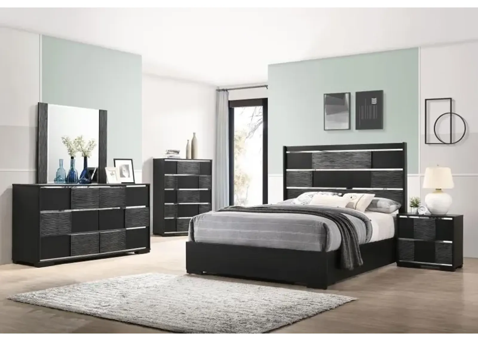 Blacktoft 5-piece Queen Panel Bedroom Set Black