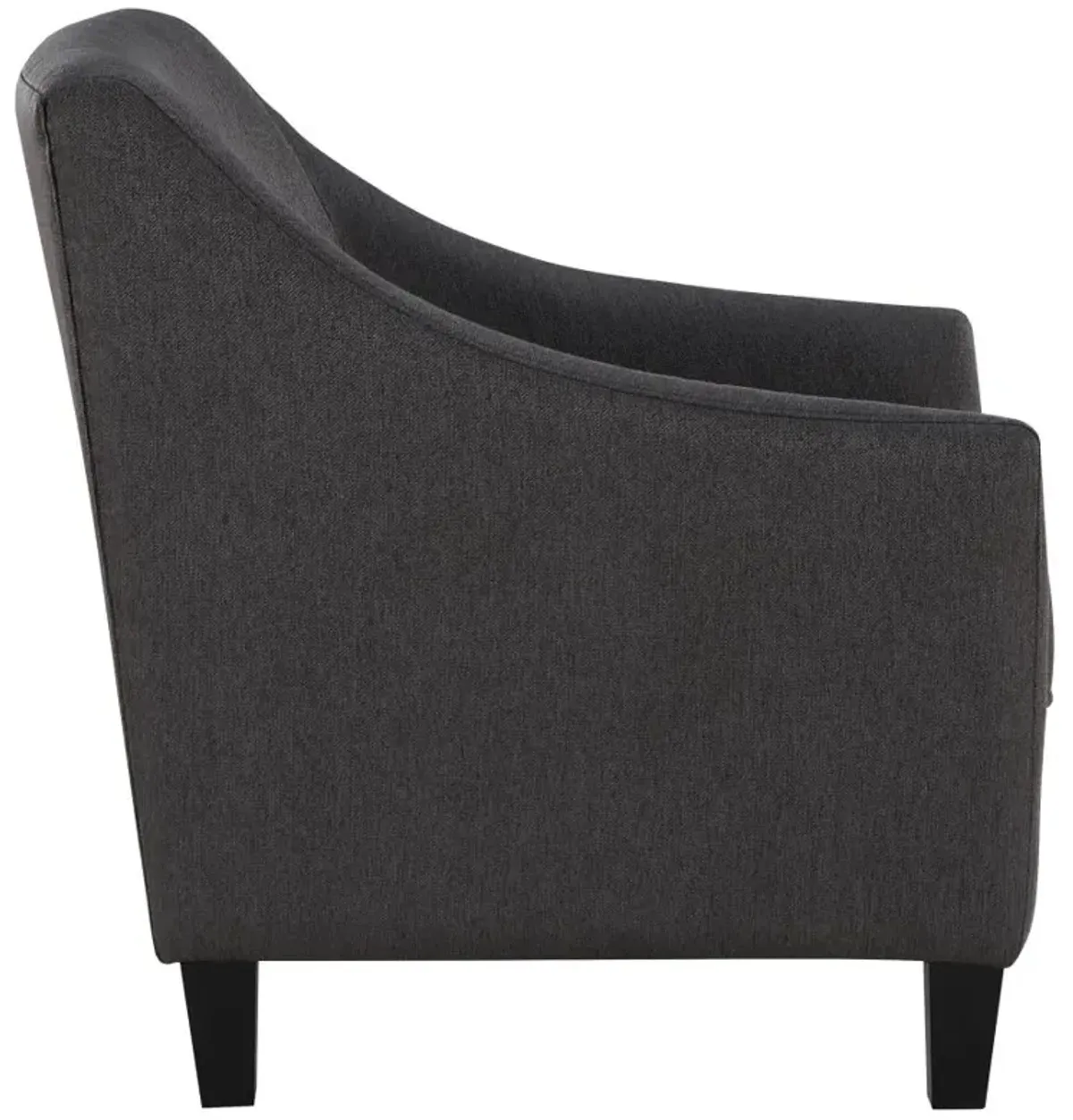 Liam Upholstered Sloped Arm Accent Club Chair Black